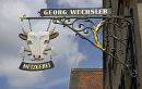Butcher's sign at Spalt, Franconia, Bavaria.