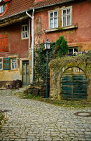 Dilapidated house at Prichenstadt, Franconia, Bavaria, Germany.