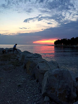 Sunset fisherman