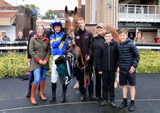 June Watts supporting Air Ambulance Mares' H'cap Hurdle.