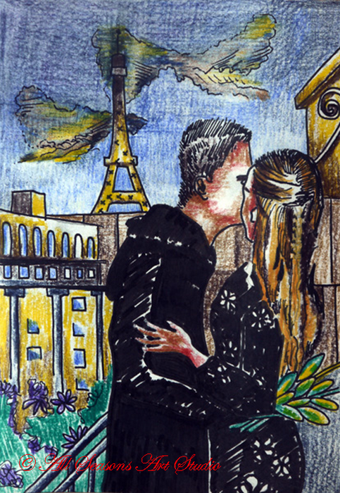 A Lovers Embrace, 2020 15cm x 20.5cm, mixed media