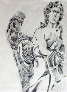 Angel 01, 24cm x 30.5cm, charcoal pencil
