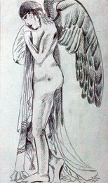 Angel 02, 9in x 12.5in, charcoal pencil