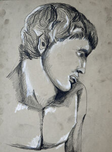 Apollo, 2021, 24cm x 30.5cm, charcoal pencils