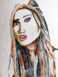 Ariana Grande, coloured pencils, 6in x 8in, 01,11,2019