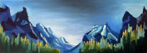 Banff National Park, 2019, 30cm x 80cm, oil