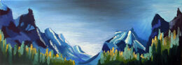 Banff National Park, oil on canvas, 30cm x 80cm, 06,11,2019