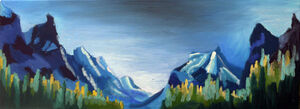 Banff National Park, oil on canvas, 30cm x 80cm, 06,11,2019