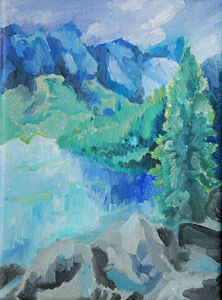 Banff Park, 2021, 18cm x 24cm, oil