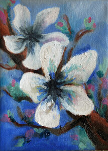 Blossoming, 2021, 18cm x 24cm, oil