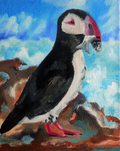 Catch of the Day, 2021, 20cm x 25.5cm, oil