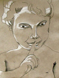 Cherub, 9in x 12.5in, charcoal pencils