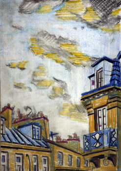 City Escape, 2020, 15cm x 20.5cm, coloured pencils