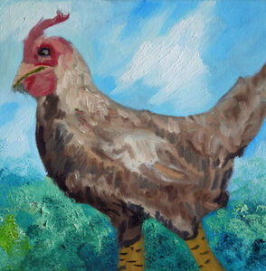 Cock O'The North, 2021, 20cm x 20cm, oil