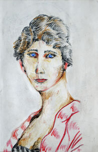 Copy after Bouguereau, 2022, 11.5cm x 18cm, coloured pencils