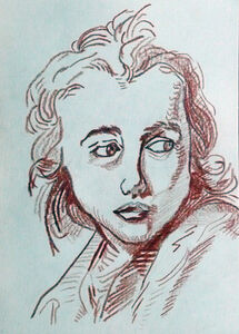 Copy after Greuze 02, 15cm x 20.5cm, sanguine pencil