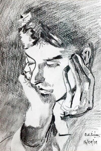 Copy after Sargent 03, 2019, 15cm x 20.5cm, charcoal pencil