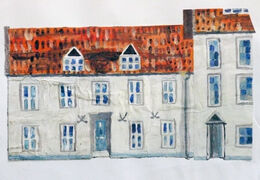 Cornish Cottage, oil on paper, 9.5cm x 15.5cm