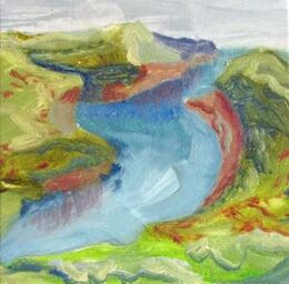 Cornwall, oil on canvas, 20cm x 20cm