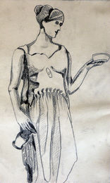 Diana, 9in x 12.5in, charcoal pencil