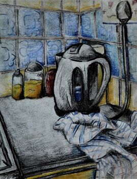 Dish Cloth, 2021, 15cm x 20.5cm, coloured pencils