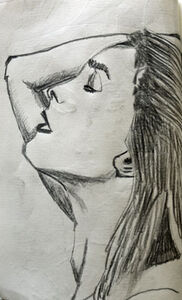 Emma Watson, 11.5cm x 18cm, charcoal pencil