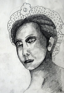 Empress, 24cm x 30.5cm, charcoal pencil