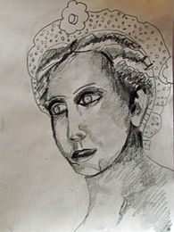 Empress, 9in x 12.5in, charcoal pencil