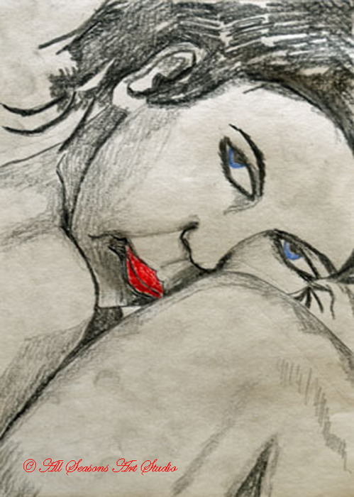 Femme Fatale, 15cm x 20.5cm, mixed media