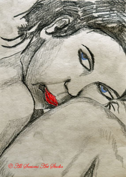 Femme Fatale, 15cm x 20.5cm, mixed media
