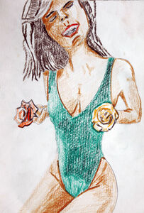 Flower Girl, 2020, 15cm x 20.5cm, coloured pencils