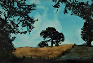 Fyvie Field, 2021, 20.5cm x 29.5cm, watercolour