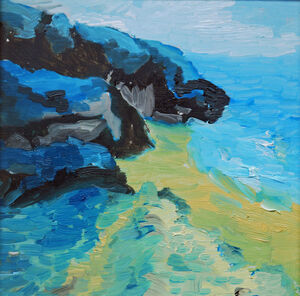 Hackley Bay, 2021, 20cm x 20cm, oil