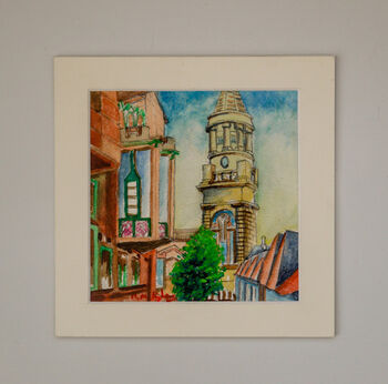 High Aspirations, 2022, 16cm x 16cm, watercolour