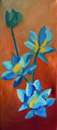 Himalayan Poppies, oil on canvas, 46cm x 20cm, 18,10,2020