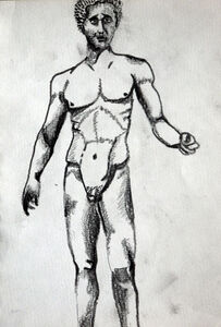 Homoerectus, 2020, 15cm x 20.5cm, charcoal pencil