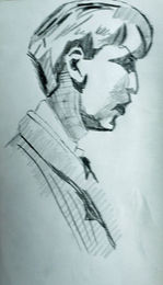 Hopper, 6in x 8in, charcoal pencil