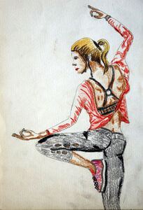 In Balance, 2020, 15cm x 20.5cm, coloured pencils