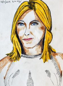 Jennifer Aniston, 2019, 15cm x 20.5cm, coloured pencils