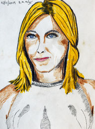 Jennifer Aniston, coloured pencils, 6in x 8in, 07,11,2019