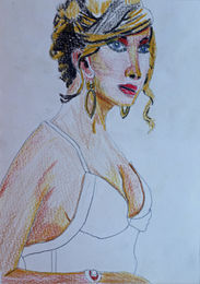 Jennifer Lawrence, 6in x 8in, coloured pencils