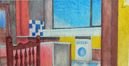 Kitchen, poster colour, 7cm x 13cm