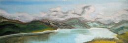 Loch Garten, oil on canvas, 20cm x 46cm