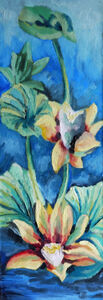 Lotus, 2021, 19cm x 54cm, oil