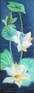 Lotus, 20cm x 61cm, oil