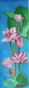 Lotus Blossoms, 20cm x 61cm, oil on canvas