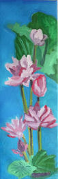 Lotus Blossoms, 8in x 24in, oil on canvas