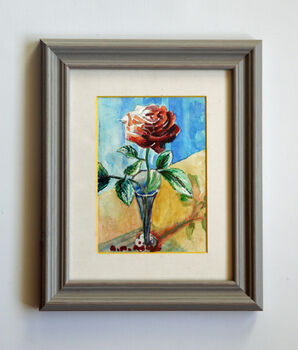 Love is Like a Red Rose, 2021, 11.5cm x 18cm, watercolour
