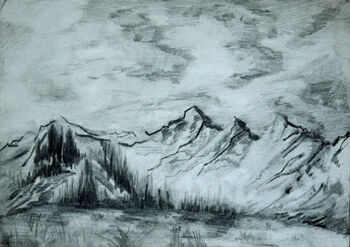 Mountain Vista, 2021, 15cm x 20.5cm, graphite pencils