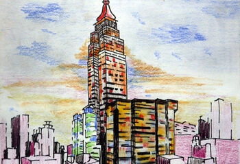 New York, New York, 2020, 15cm x 20.5cm, mixed media